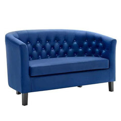 Square Arm Loveseat 2 Seater Sofa with Reversible Cushion - WoodenTwist