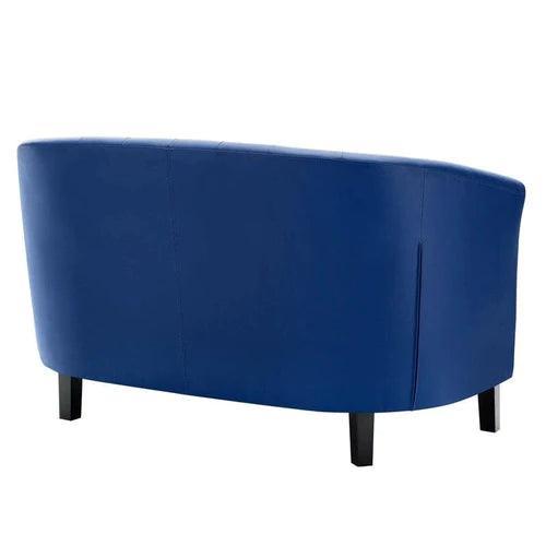 Square Arm Loveseat 2 Seater Sofa with Reversible Cushion - WoodenTwist