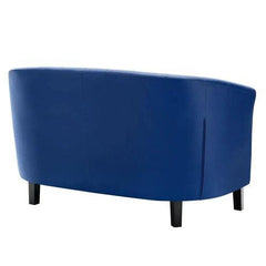 Square Arm Loveseat 2 Seater Sofa with Reversible Cushion - WoodenTwist