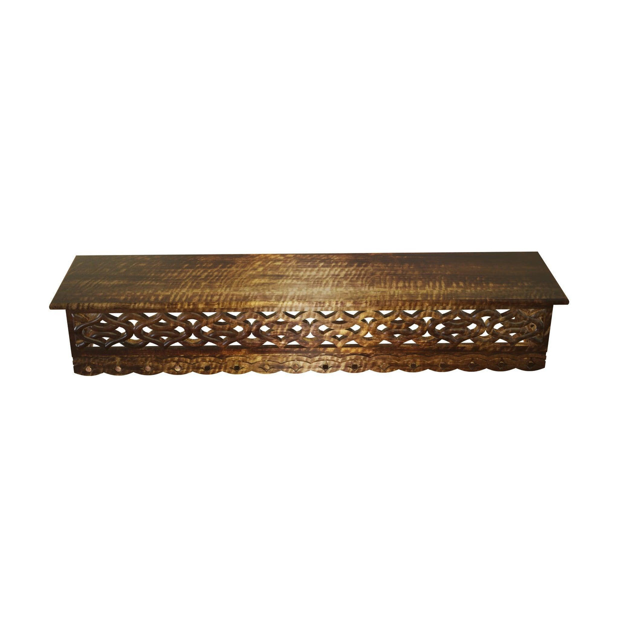 Onlineshoppee Wooden Fancy Hand Carved Wall Shelf with Jali Work - WoodenTwist
