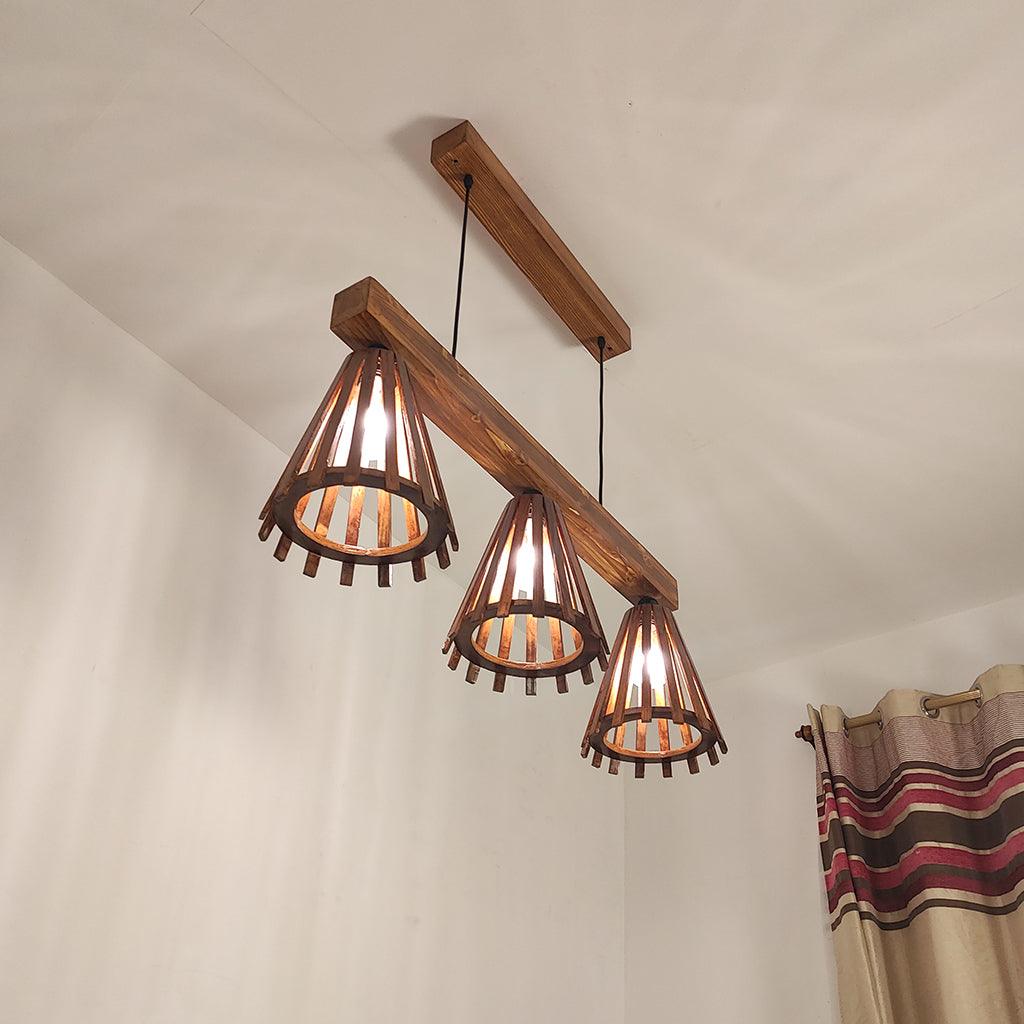 Funnel Brown 3 Series Hanging Lamp - WoodenTwist