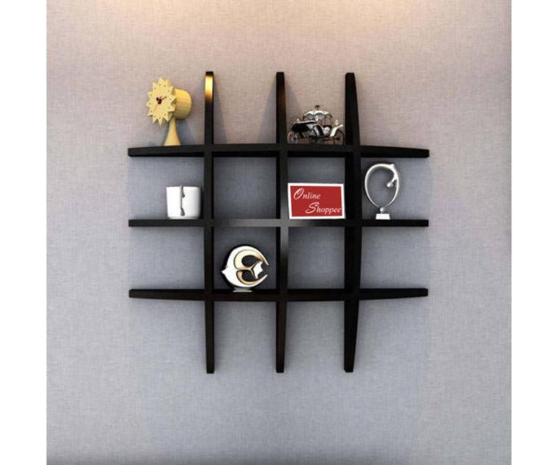 black floating wall shelf