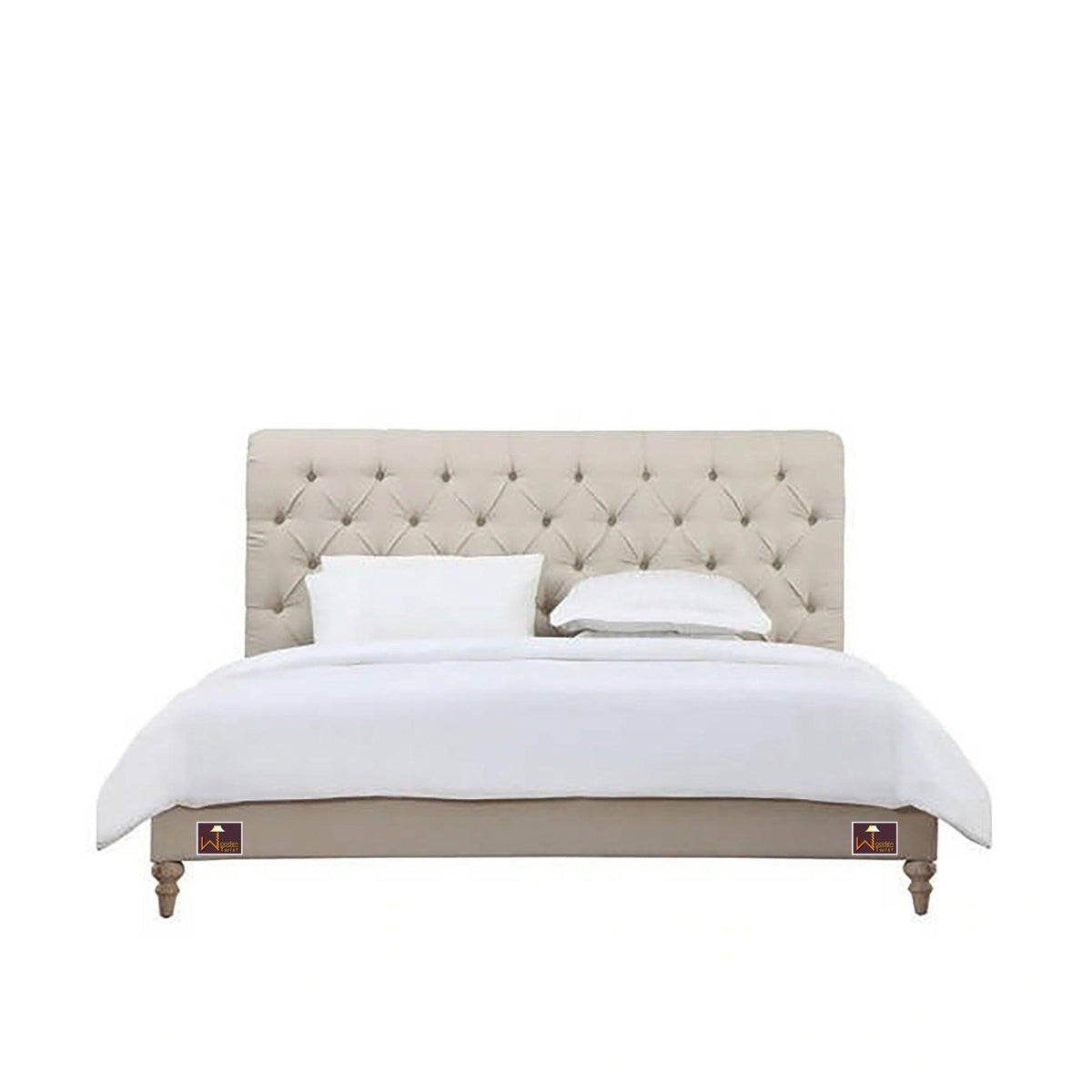 Wingback Upholstered Queen Bed Frame