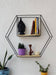 Hexagonal Decorative Metal Wall Shelf - WoodenTwist