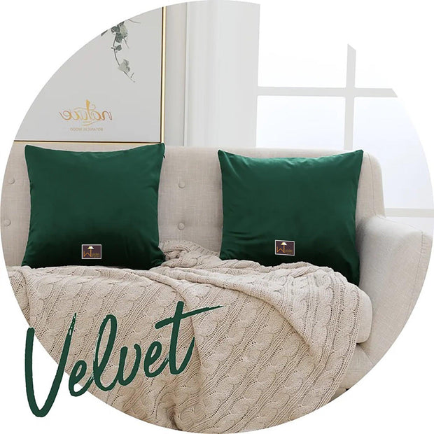 Fabrahome Cushion Cover for Couch, Sofa Bedroom And Home Decor (Green, Set of 2) - WoodenTwist