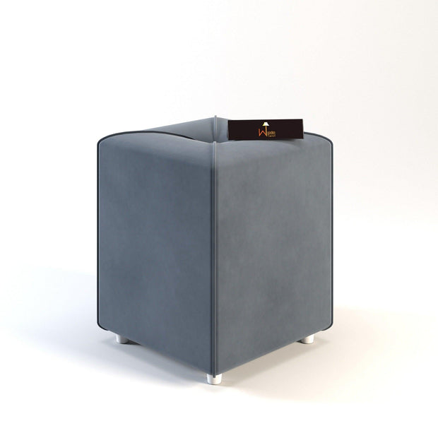 Stool for Living Room Soft Fabric Comfortable Cushion Ottoman Stool (Grey) - WoodenTwist