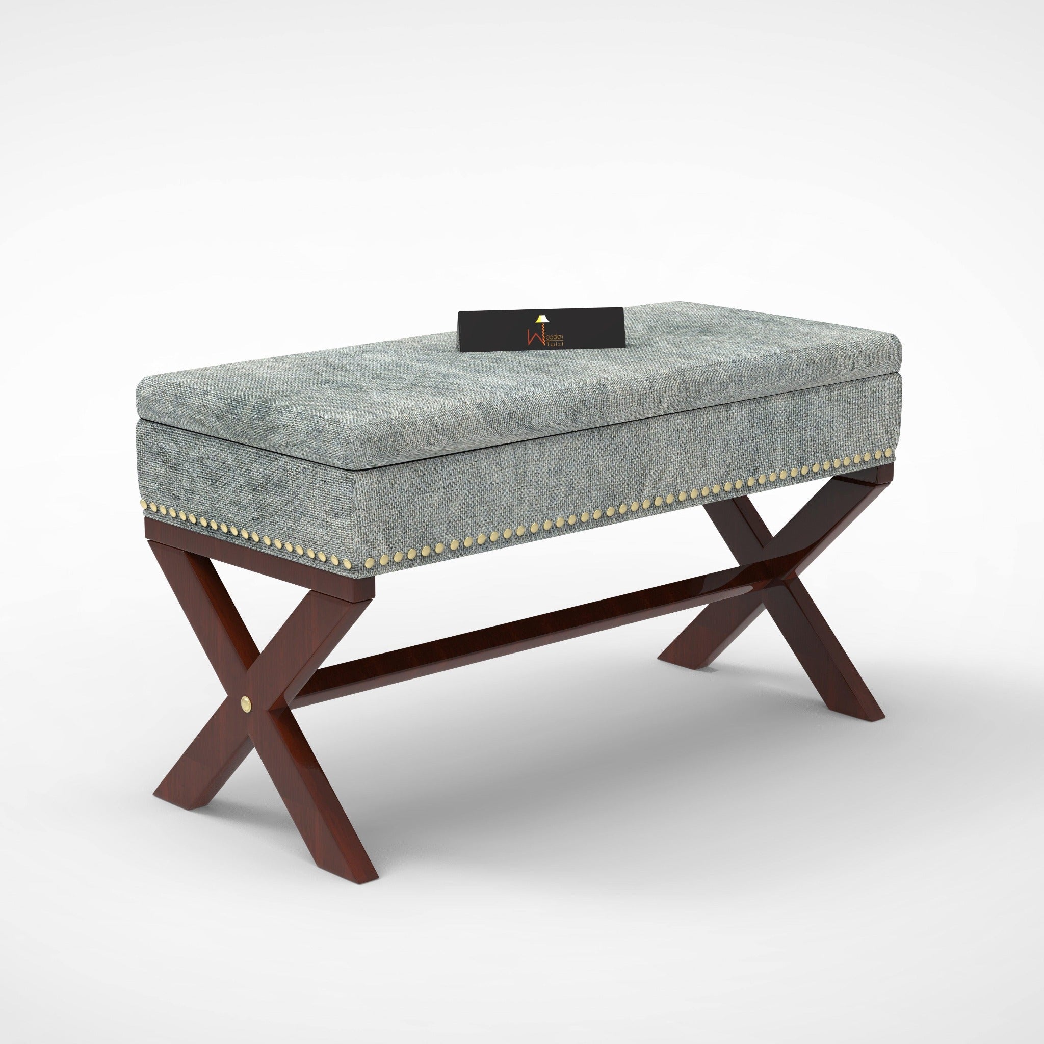 Rectangle Bench Storage in Ottoman Style, for Entryway or Living Room - WoodenTwist