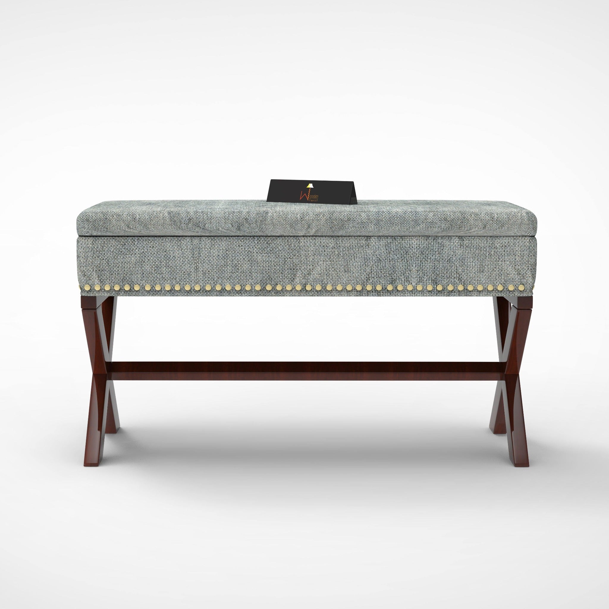 Rectangle Bench Storage in Ottoman Style, for Entryway or Living Room - WoodenTwist