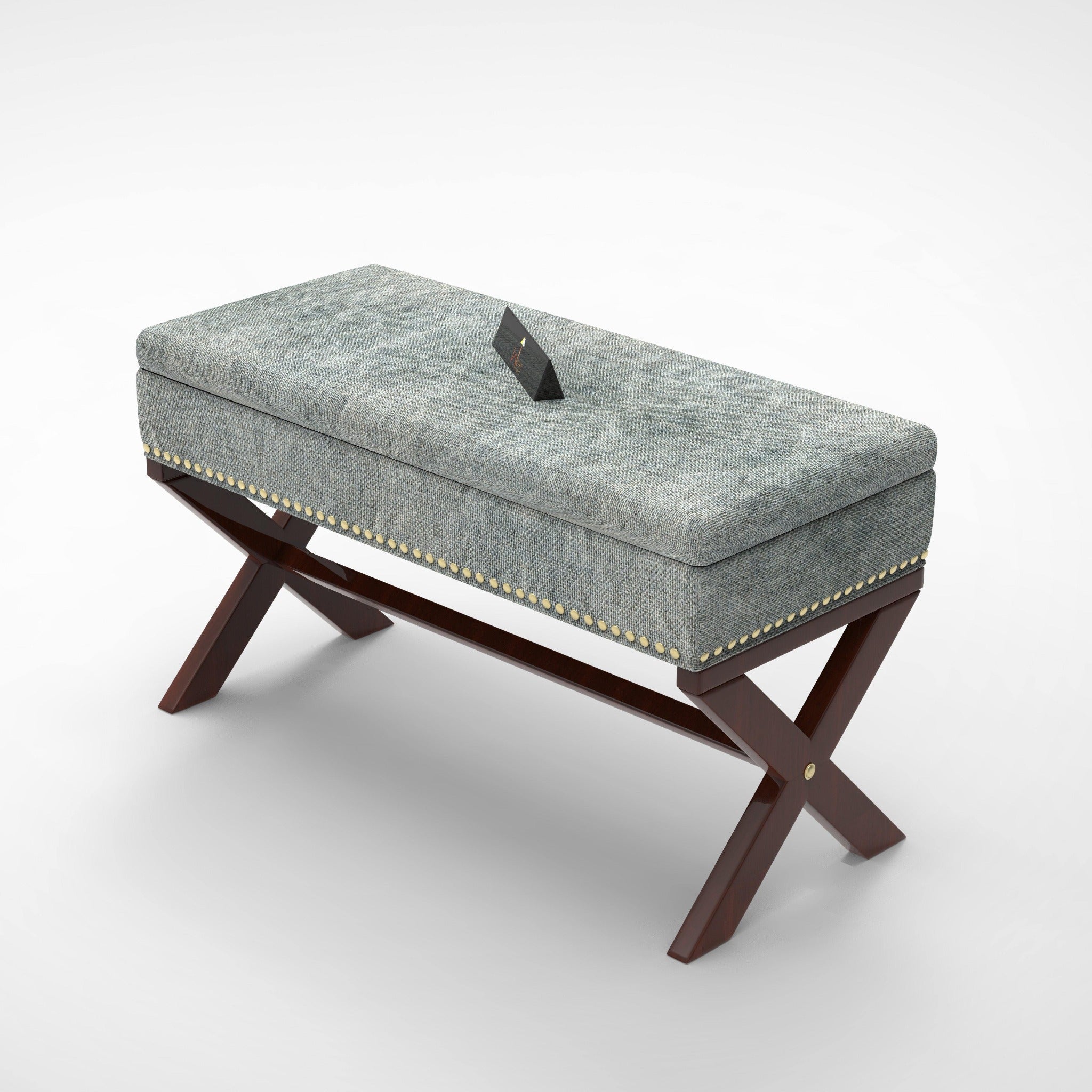 Rectangle Bench Storage in Ottoman Style, for Entryway or Living Room - WoodenTwist