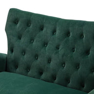 Wooden Square Arm Loveseat Wing Back Chair Set 2+1+1 (Metal Legs) - WoodenTwist