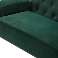 Wooden Square Arm Loveseat Wing Back Chair Set 2+1+1 (Metal Legs) - WoodenTwist