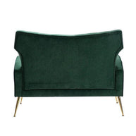 Wooden Square Arm Loveseat Wing Back Chair Set 2+1+1 (Metal Legs) - WoodenTwist
