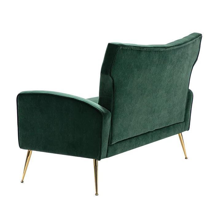 Wooden Square Arm Loveseat Wing Back Chair Set 2+1+1 (Metal Legs) - WoodenTwist