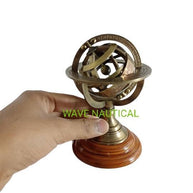 Brass Antique Style Brass Armillary Sphere Astrolabe Nautical Marine Tabletop - WoodenTwist