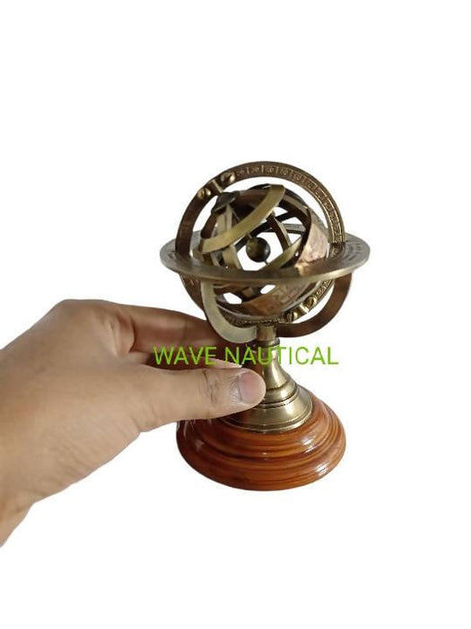 Brass Antique Style Brass Armillary Sphere Astrolabe Nautical Marine Tabletop - WoodenTwist