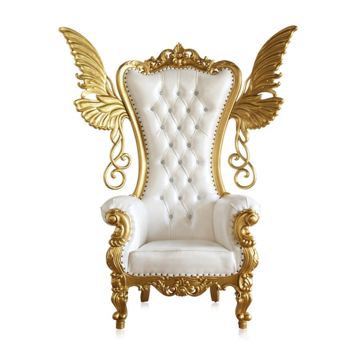 Luxurious High Back Throne Chair with Special WIngs - WoodenTwist
