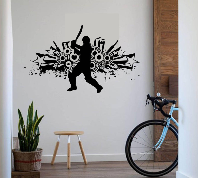Cricketer Wall Sticker For Home Décor - WoodenTwist