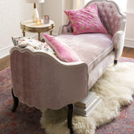 Wooden Twist Dippa Tufted Modern Chaise Lounge ( Pink ) - WoodenTwist