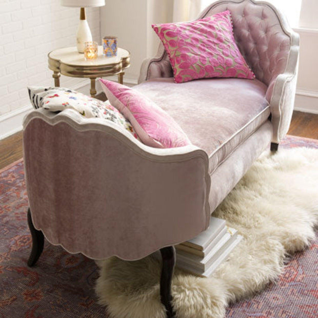 Wooden Twist Dippa Tufted Modern Chaise Lounge ( Pink ) - WoodenTwist