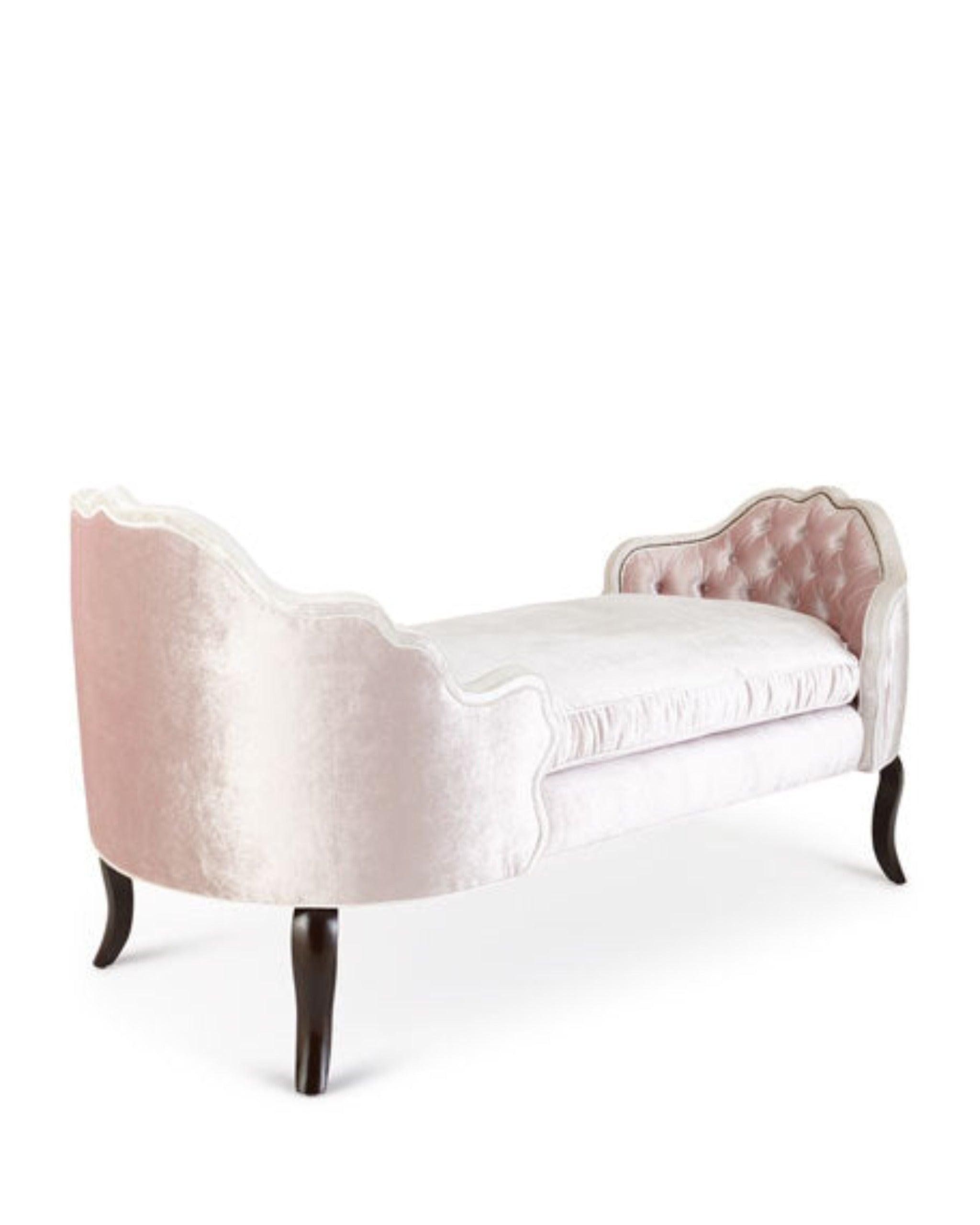 Wooden Twist Dippa Tufted Modern Chaise Lounge ( Pink ) - WoodenTwist