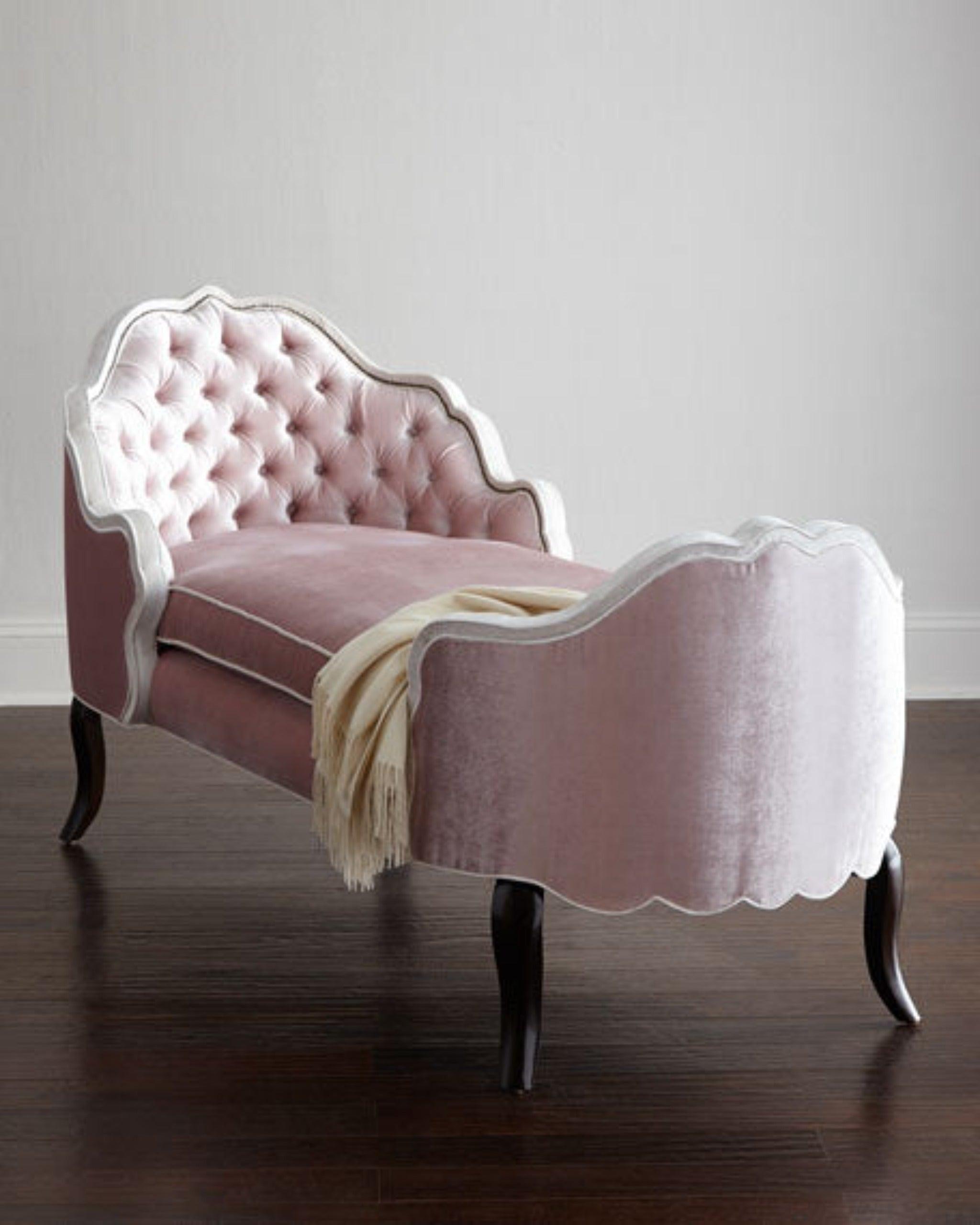 Wooden Twist Dippa Tufted Modern Chaise Lounge ( Pink ) - WoodenTwist