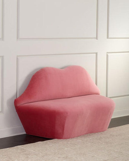 Handcrafted settee in a lip silhouette Bench For Living Room - WoodenTwist