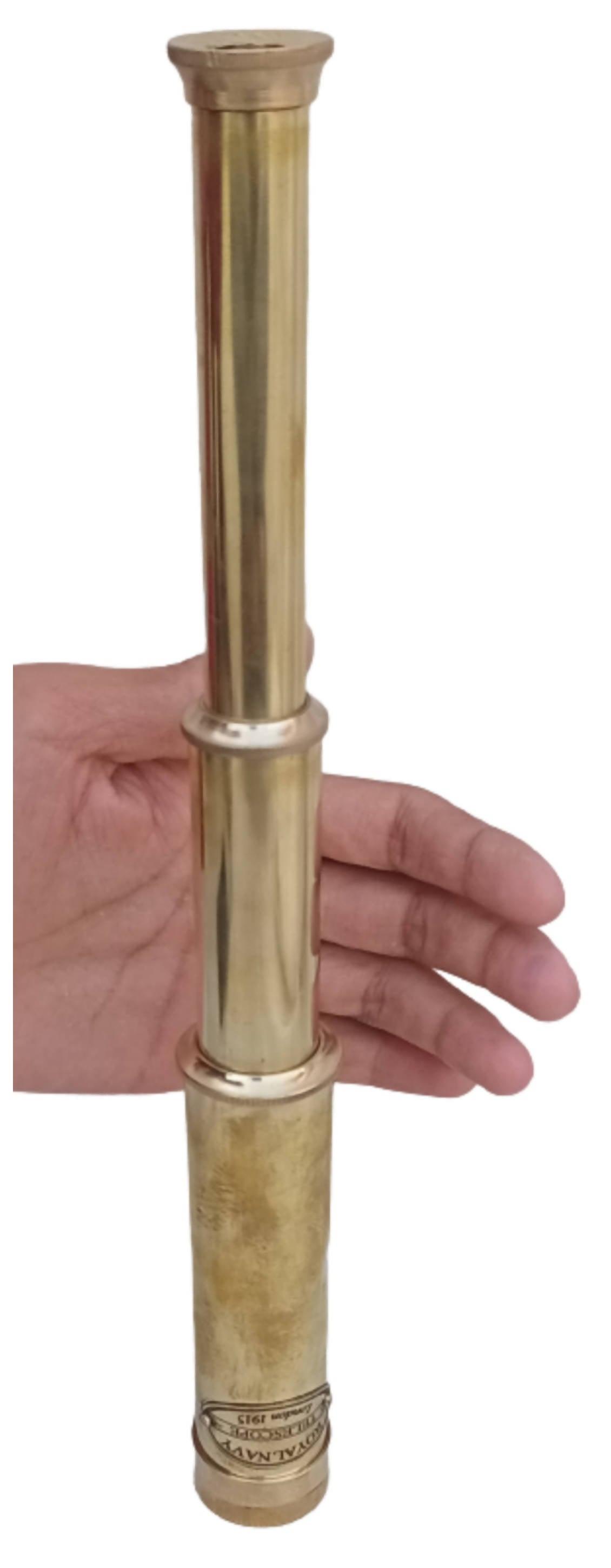 Brass Telescope with Solid Wood Box Handmade Brass Telescope with Lens Cover - WoodenTwist