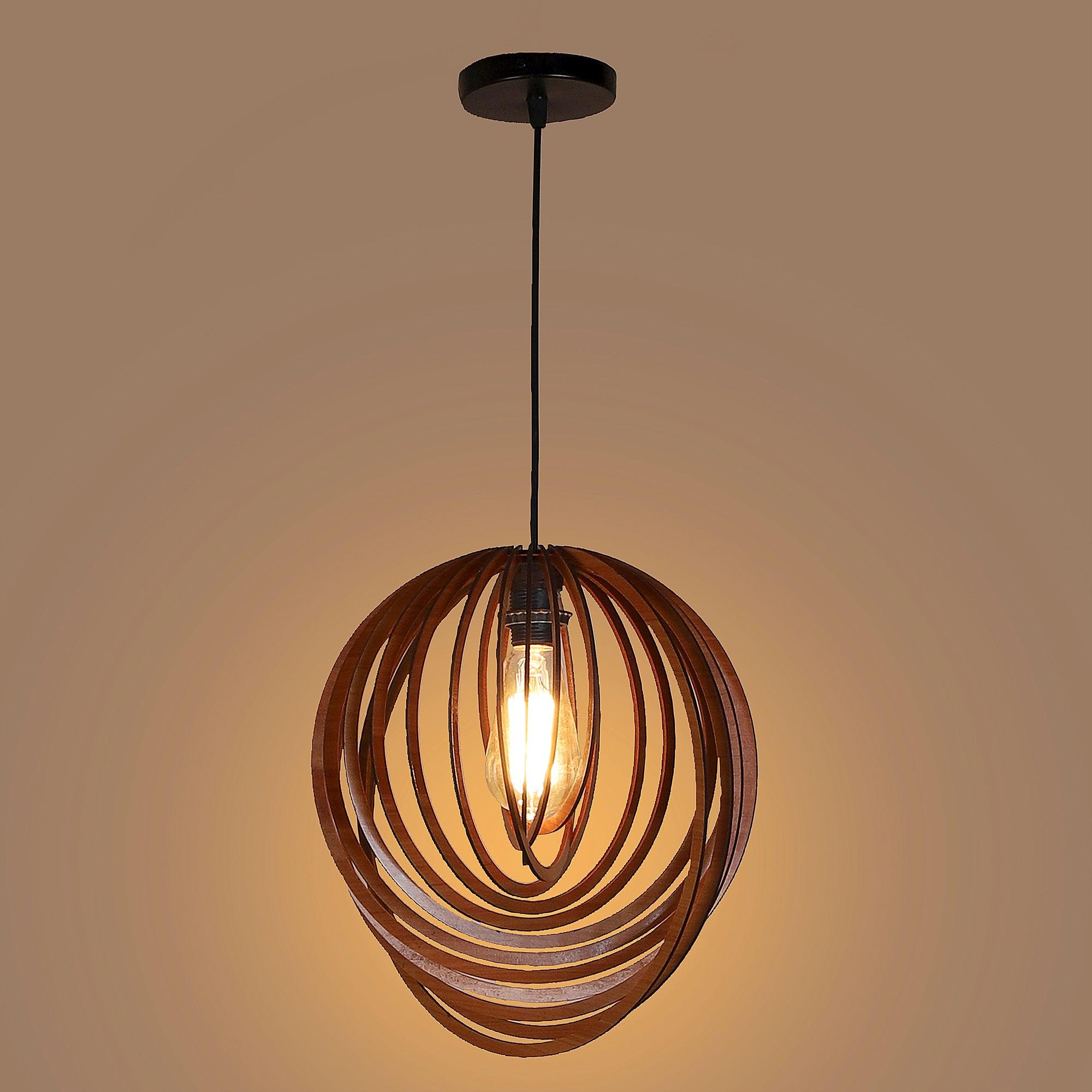 Stylish & Classy Brown Mdf Hanging Lights - WoodenTwist