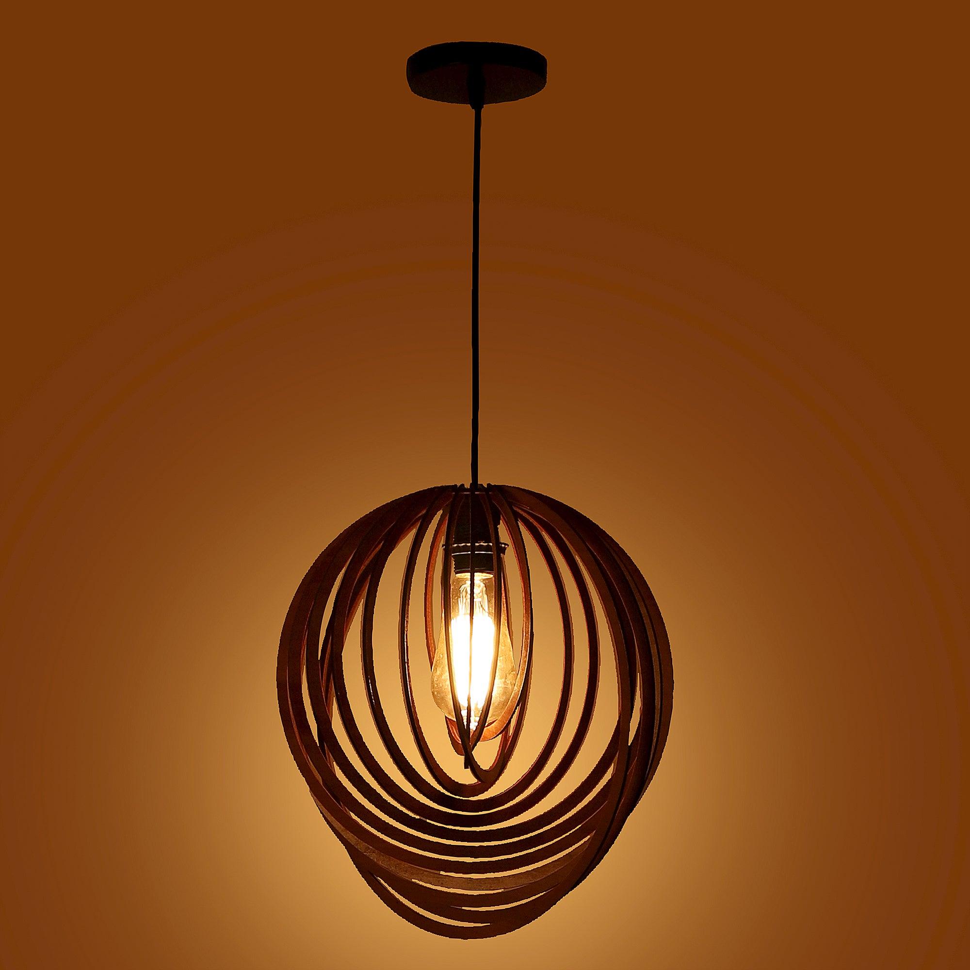 Stylish & Classy Brown Mdf Hanging Lights - WoodenTwist