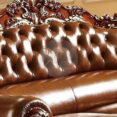 Royal Antique Brown Wood Living Room Carved Sofa Set - WoodenTwist