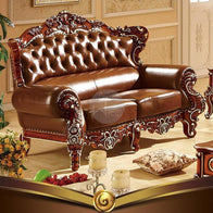 Royal Antique Brown Wood Living Room Carved Sofa Set - WoodenTwist