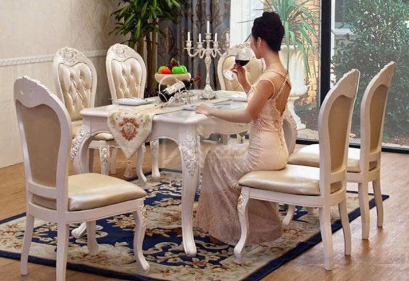 Royal Teak Wood 6 Seater Dining Set