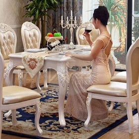 Royal Teak Wood 6 Seater Dining Table Set - WoodenTwist