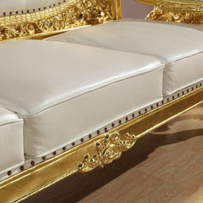 Royal Antique Gold Carved Sofa ( 2 Seater ) - WoodenTwist
