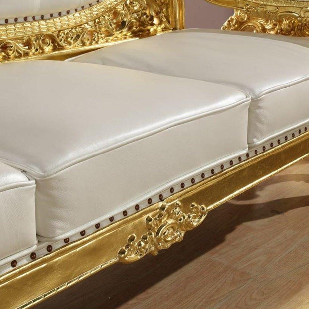Royal Antique Gold Carved Sofa Set - WoodenTwist
