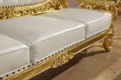 Royal Antique Gold Carved Sofa Set - WoodenTwist