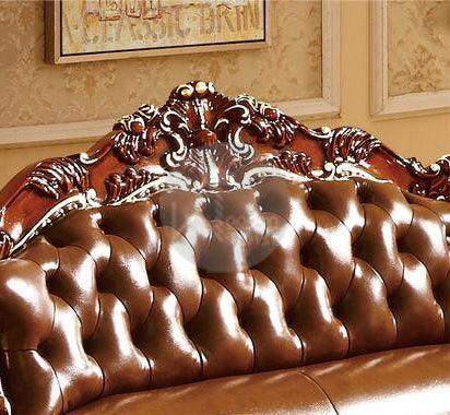 Royal Antique Brown Wood Living Room Carved Sofa Set - WoodenTwist