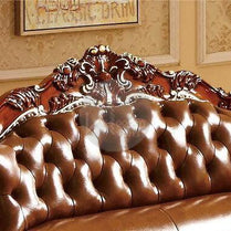 Royal Antique Brown Wood Living Room Carved Sofa Set - WoodenTwist