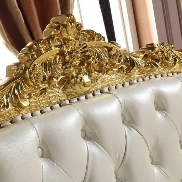 Royal Antique Gold Carved Sofa ( 2 Seater ) - WoodenTwist