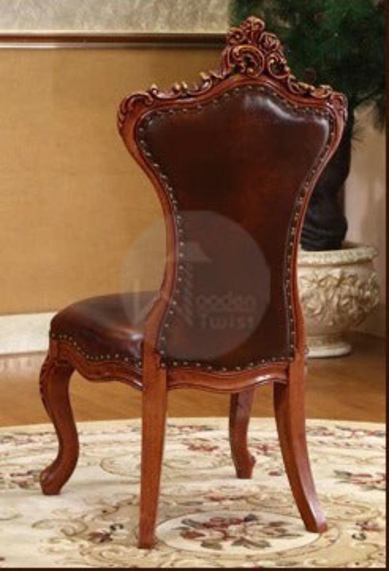 Royal Dinning Chair With Double Carved (Teak Wood) - WoodenTwist