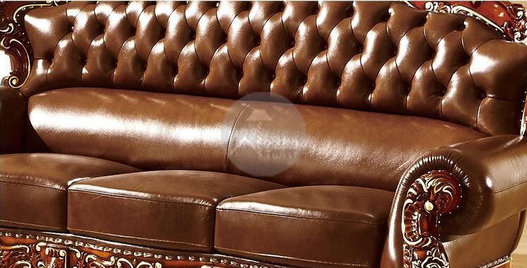 Royal Antique Brown Wood Living Room Carved Sofa Set - WoodenTwist