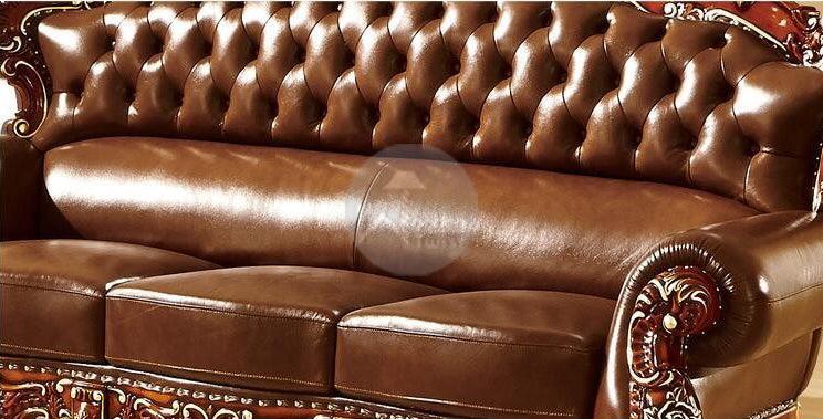 Royal Antique Brown Wood Living Room Carved Sofa Set - WoodenTwist