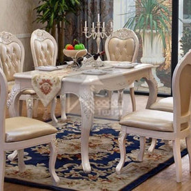 Royal Teak Wood 6 Seater Dining Table Set - WoodenTwist