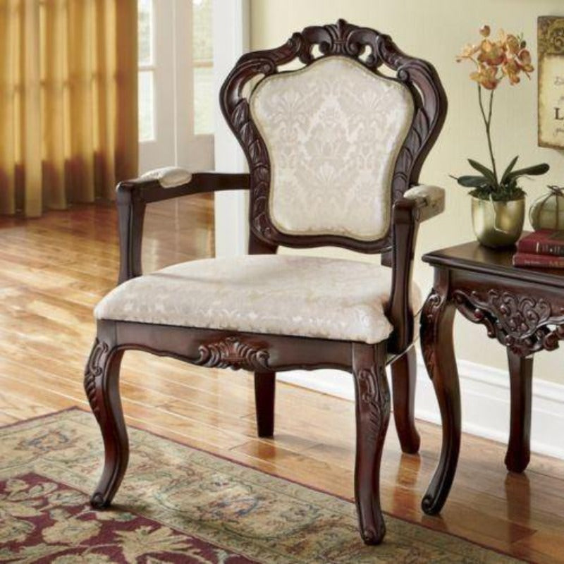 Carved Teak Wood Arm Chair - WoodenTwist