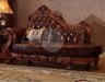 Carved Royal Antique Brown Sofa Set with Chaise Lounge - WoodenTwist