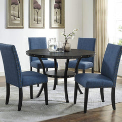 Premium Fabric Dining Chairs with Nailhead Trim (Set of 2) - WoodenTwist