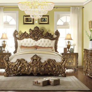 Teak Wood King Size Bed With Side Tables And Dressing Table With Mirror - WoodenTwist