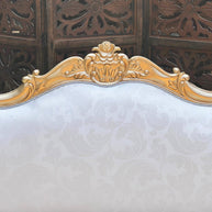 Hand Carved Teak Wood 5 Seater Sofa Set (Antique Golden Finish) - WoodenTwist