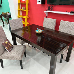 Premium Teak Wood 6 Seater Dining Table Set - WoodenTwist
