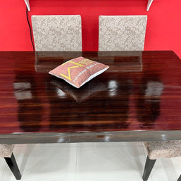 Premium Teak Wood 6 Seater Dining Table Set - WoodenTwist